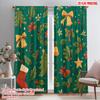 2pcs,2D Plane Printing Curtain Popular Cute Santa Claus (2) 100% Polyester (without Rod) Decorations Outdoor Perfect for Living