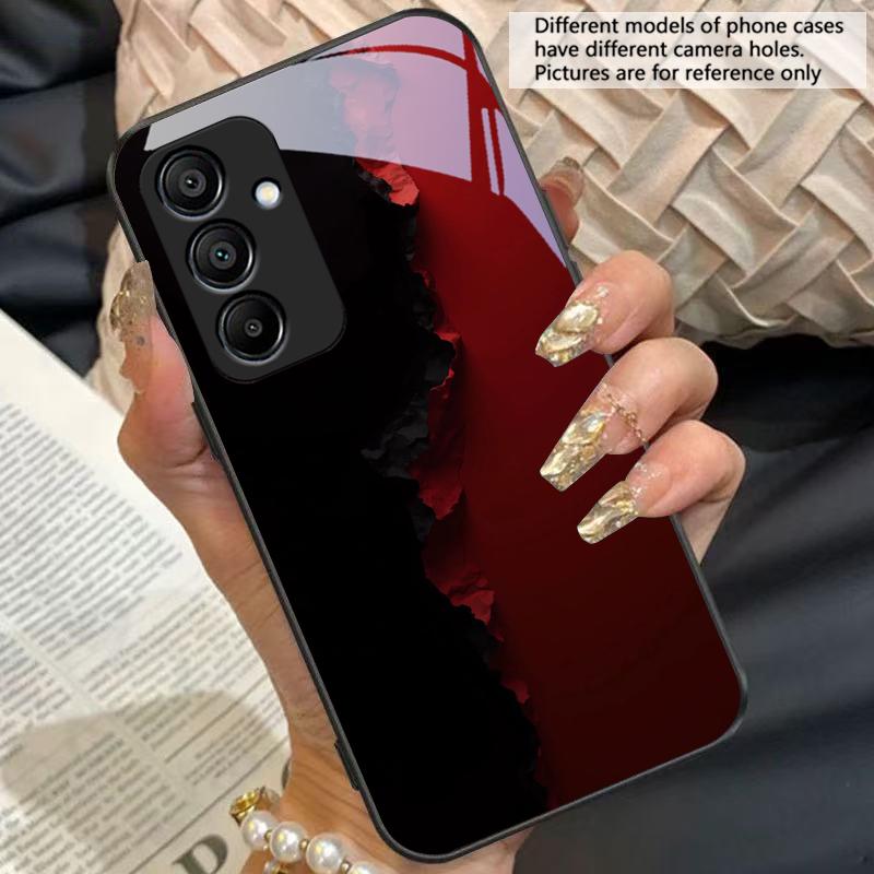 Schwarz-Weiß-Bilder für Samsung Galaxy A15 5G 54 4G 51 50 24 35 90 71 12 51 53 52S 80 22 34 Schwarze Handyhülle aus gehärtetem Glas