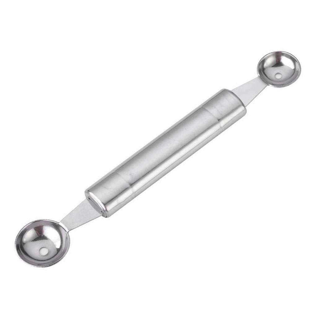 Melonkulejern Dobbeltsidig Rustfritt Stål Komfortabelt Håndtak Lett å Rengjøre Iskremkulejern for Fest Hjem Frukt Kake