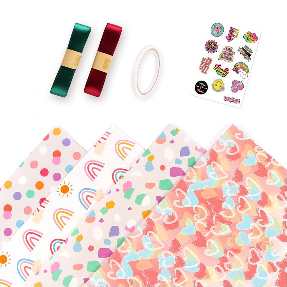 50*70cm Valentine's Day Gift Wrapping Paper DIY Craft Paper Birthday Gift Wrapping Paper Colorful Love DIY Bag Book Paper Decora