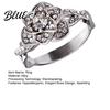 Exquisite Flower Ring Women Rose Cubic Zirconia Hypoallergenic Alloy Sparkling