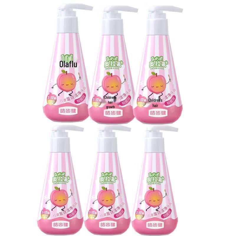 Hosjam Children s Olaflur Toothpaste, Fresh Peach, 120g x 6 Pack