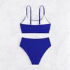 2024 European & American Style Solid High Waist Bikini - Sexy Split Swimwear