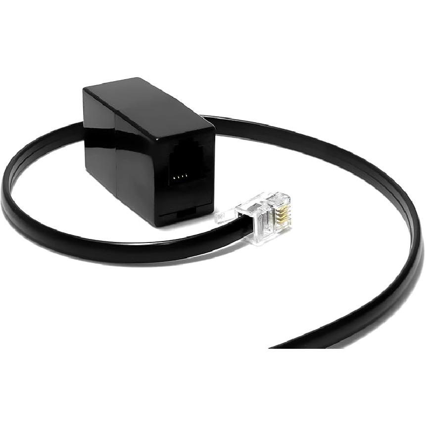 AmzDeals Black RJ9 Coupler for Telephone Headsets, Adapter 4P4C Female to Female Jacks with Gold Plated Contacts RJ9 Coupler