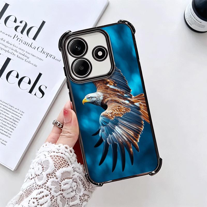 Bald Eagle Cool Plating Phone Case For Xiaomi Redmi Note 14 15 Pro Plus 13 12 11 11S 11T 10 9S 9 5G Anti-Fall Airabag Cover