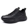 Herren Freizeitschuhe Schwarze Lederschuhe Wasserdicht Rutschfest Koch Küchenschuhe Dicke Sohle Sneaker Herrenschuhe Rutschfeste Arbeitsschuhe