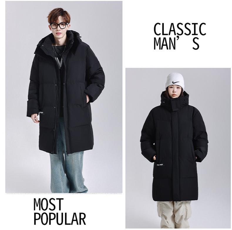 New Cross-Border Mid-Length Extreme Cold Couple Down Jacket: Trendy, Thickened Winter Outerwear for Men & Women