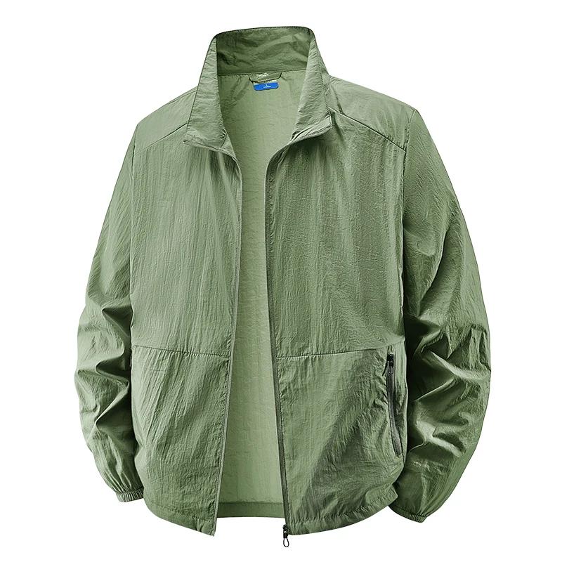 

Мужская летняя куртка с защитой от солнца UPF50+, ультралегкая, тонкая, приятная для кожи, дышащая, устойчивая к ультрафиолетовому излучению, рыболовная, шелковая, солнцезащитная куртка M темно-зеленого