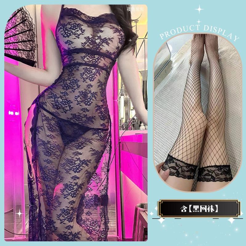 Sex Underwear Sexy Pajamas Qqny Uniform Temptation Abstinence Suit Lace Suspenders Temptation Cheongsam Woman