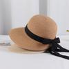 Lace Strap Straw Hat for Summer Sunshade Butterfly Knot Big Edge Beach Hat Female
