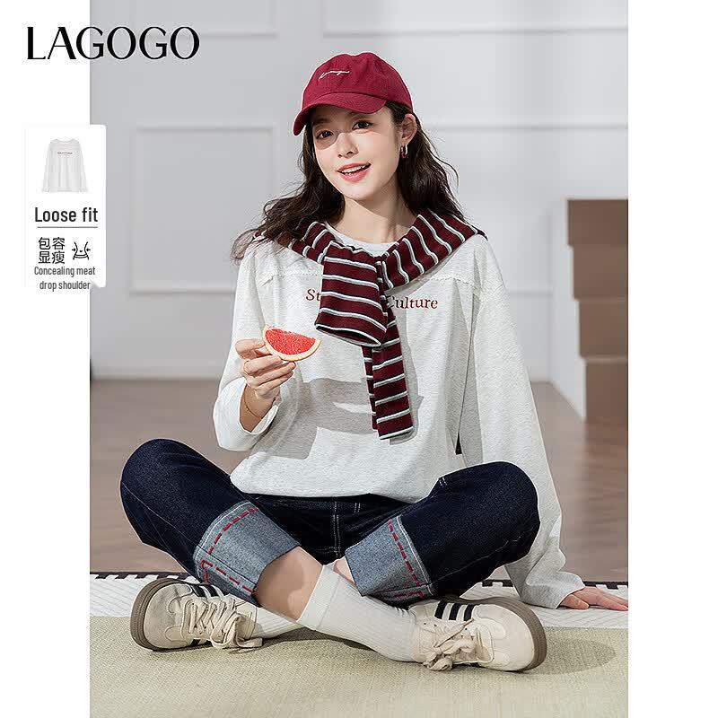 LAGOGO Women s 2025 Fall T-Shirt L