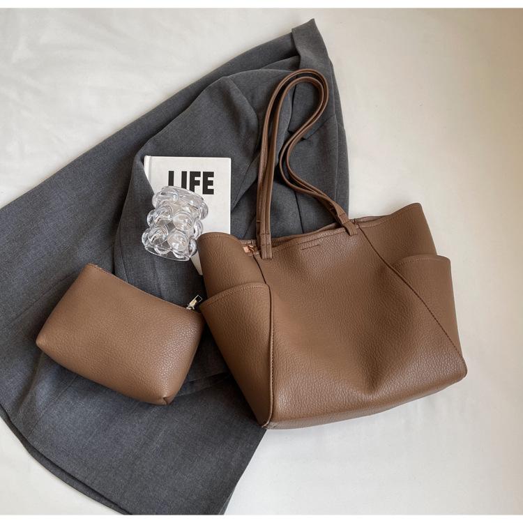 

Вместительная сумка-тоут для поездок на работу, женская, новая коллекция 2025, повседневная мягкая сумка-ведро, студенческая сумка на плечо для учебы