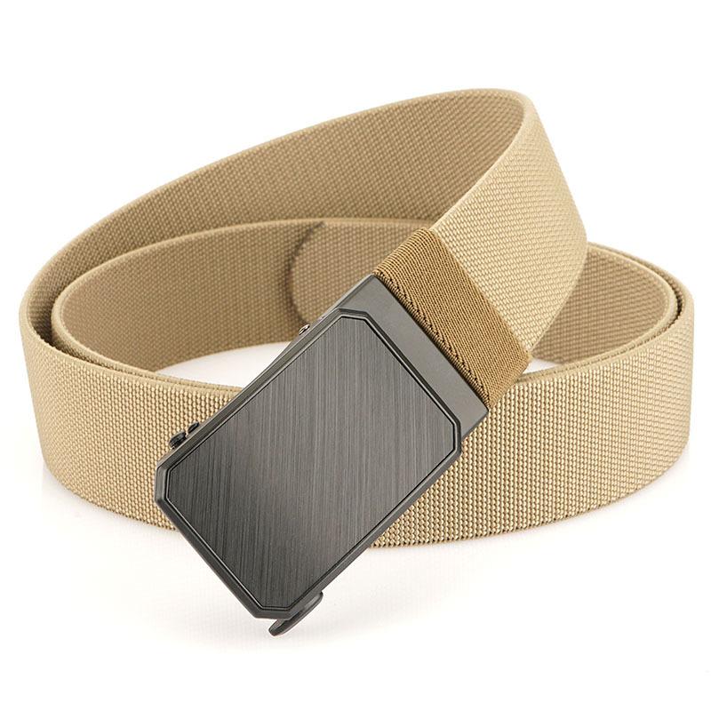 

Новый мужской ремень для поездок на работу с автоматической пряжкой из нейлона, универсальный двухслойный толстый ремень для отдыха на природе 120cm