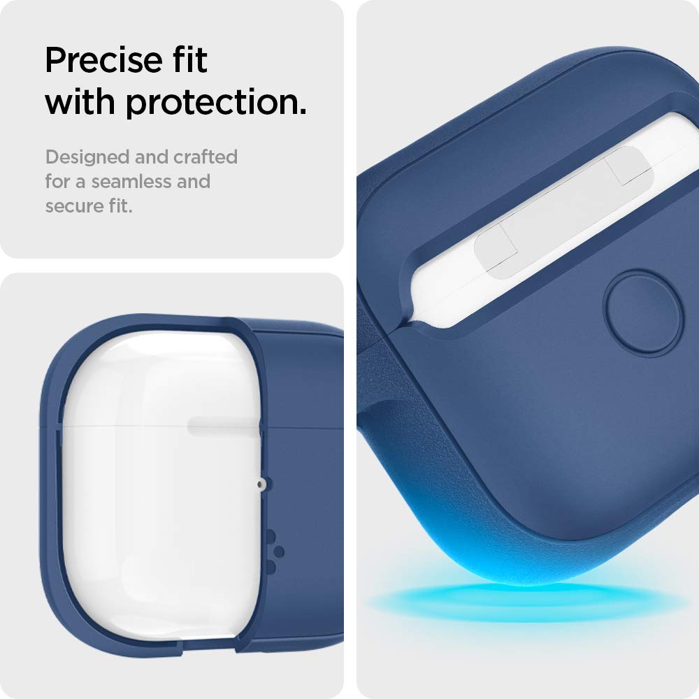 Spigen AirPods 3rd Generation Silicone PC Wireless Charging Carabiner Ring Silicone ASD02899 Case, Dual-Layer Construction, Compatible, Included,