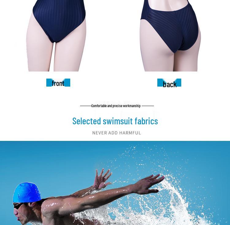 Maillot de bain triangle imperméable rayé style athlète Yingfa Y922