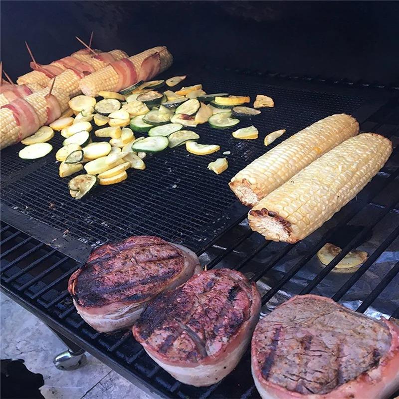 1/3/5PCS Non-Stick BBQ Grill Mat Reusable Easy To Clean Mesh Pad for Electric Gas and Charcoal Grills Outdoor Cooking