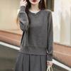 Women S Plus Size Color Block Knit Sweater Loose Crew Neck Pullover