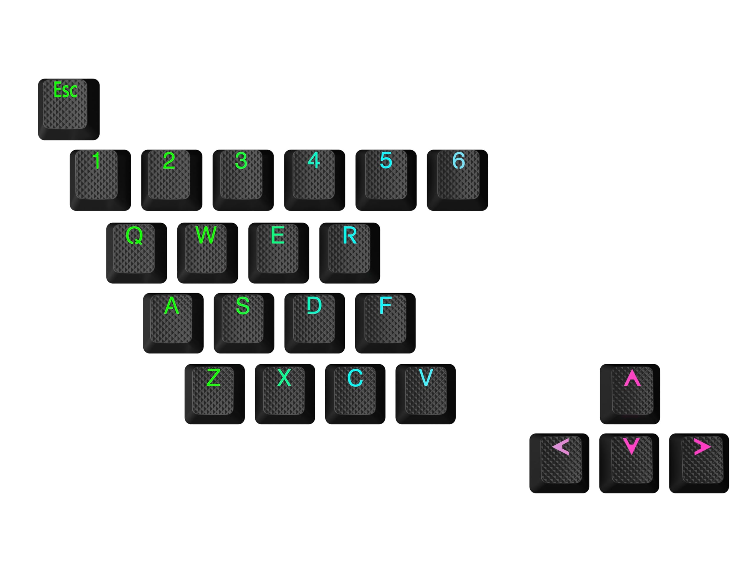 

Geeky Rubberized Keycap Set Double Shot Translucent ABS TPR OEM Profile for Mechanical Gaming Keyboard 23 + (Black Keys)