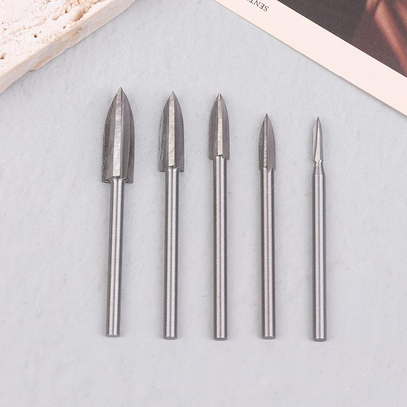 5/6 Pcs Hss Wood Carving Bit Set For Rotary Tools Precision Engraving Wood Carving, Root Carving, And Nuclear Carving