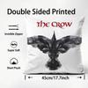 TThe CCrow Movie Cushion Cover Plush Fabric Soft DoubleSided Printed Sofa Warm Winter Home Child Gift Pillow Case