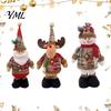 Holiday Tabletop Ornaments for Home Christmas Retractable Leg Plush Doll, Santa Snowman Elk Figures with Soft Fabric Collectibles Adjustable Long Legs