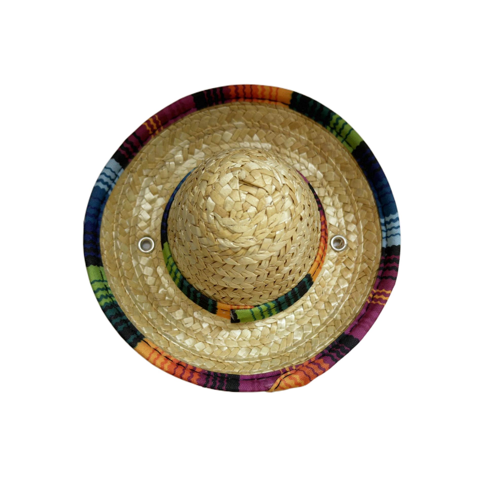 Bamboo Woven Conical Hat - Hawaiian Straw Pet Headdress Buttoned 15cm Small Hat