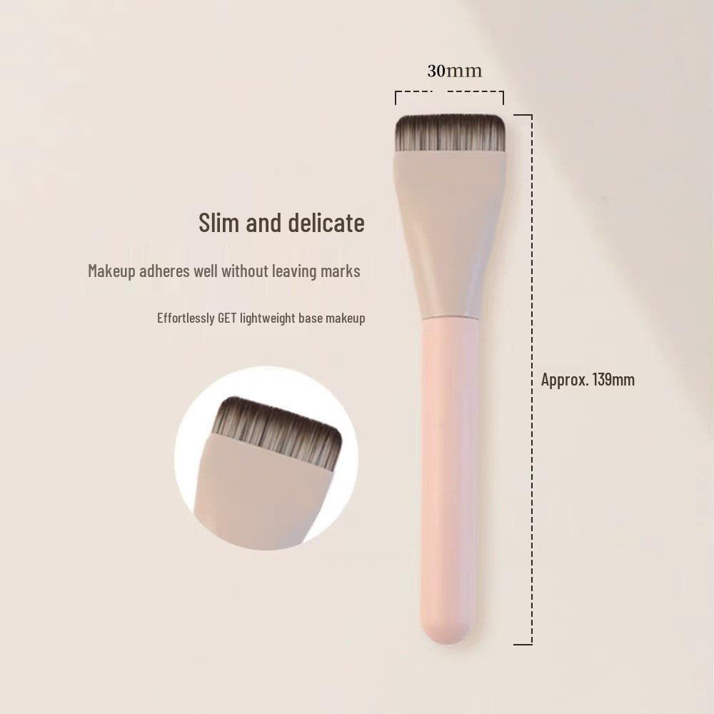Electroplated Handle Flat Foundation Brush - Non-Absorbing, Flawless Nude Concealer Brush
