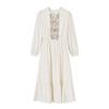 Xiangying Women's Ethnic Embroidered Tie-Neck Dress