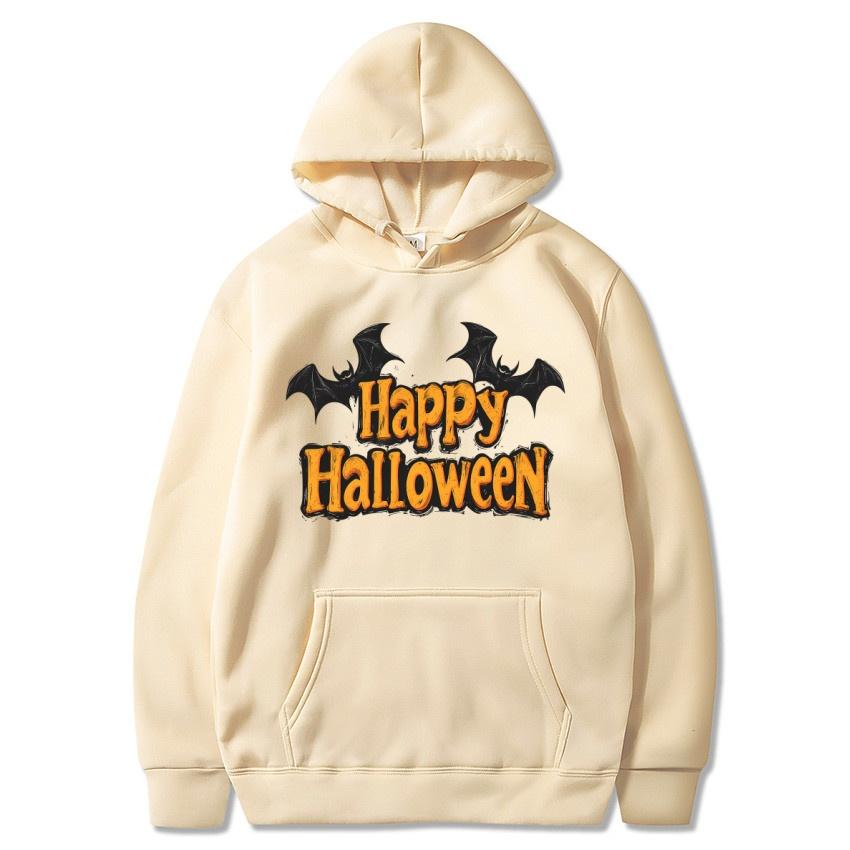 Zimní Halloweenská fleecová mikina s kapucí Krásná potištěná módní pouliční mikina Pánská a dámská denní s dlouhým rukávem Teplá mikina