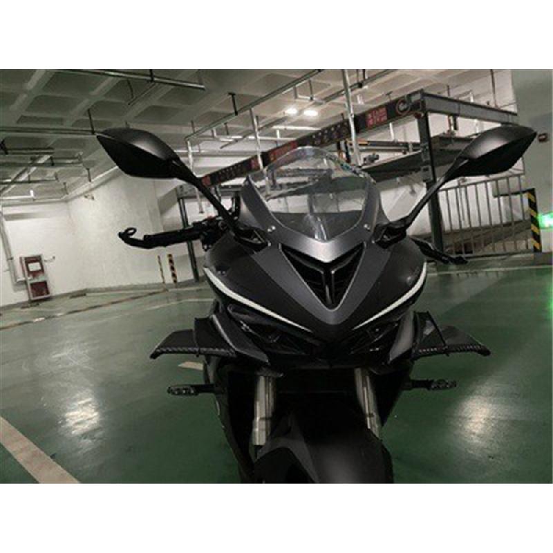 Universal Carbon Fiber Look Motorcycle Side Winglets Air Deflector Spoiler Trim