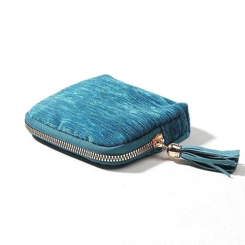 

5-Layer Jewelry Storage Bag Velvet Jewelry Pouch Bags For Watch Bracelet Rings Earrings Portable Travel Jewelry Case синий