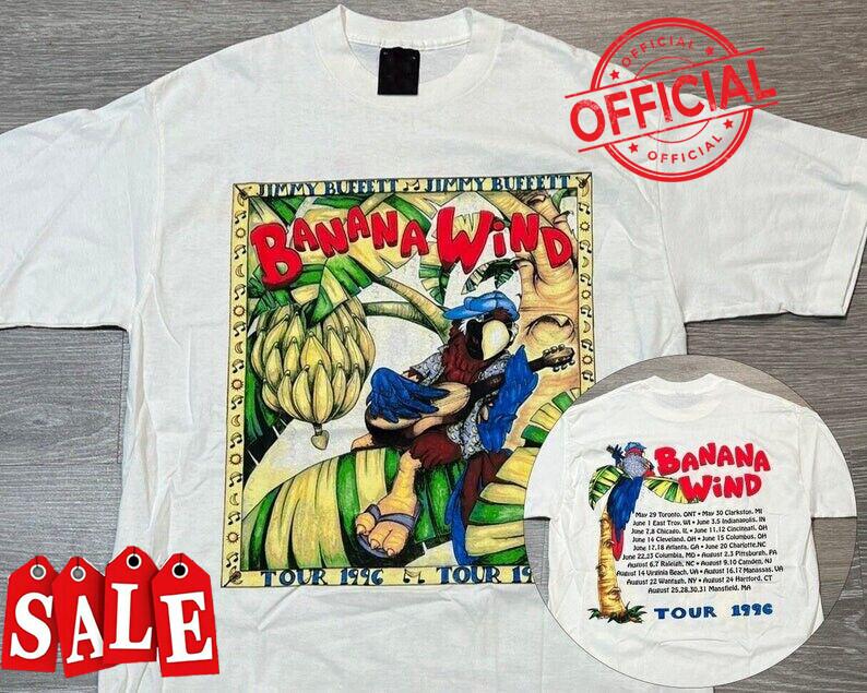 Vintage 1996 Jimmy Buffett Banana Wind Tour Shirt GG8364 Unisex T-Shirt L