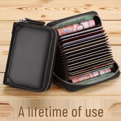 Portafoglio Porta Carte da Uomo in Vera Pelle - Grande Capacità, Scomparti Multipli per Biglietti da Visita e Patente di Guida, Design Trendy di Alta Gamma
