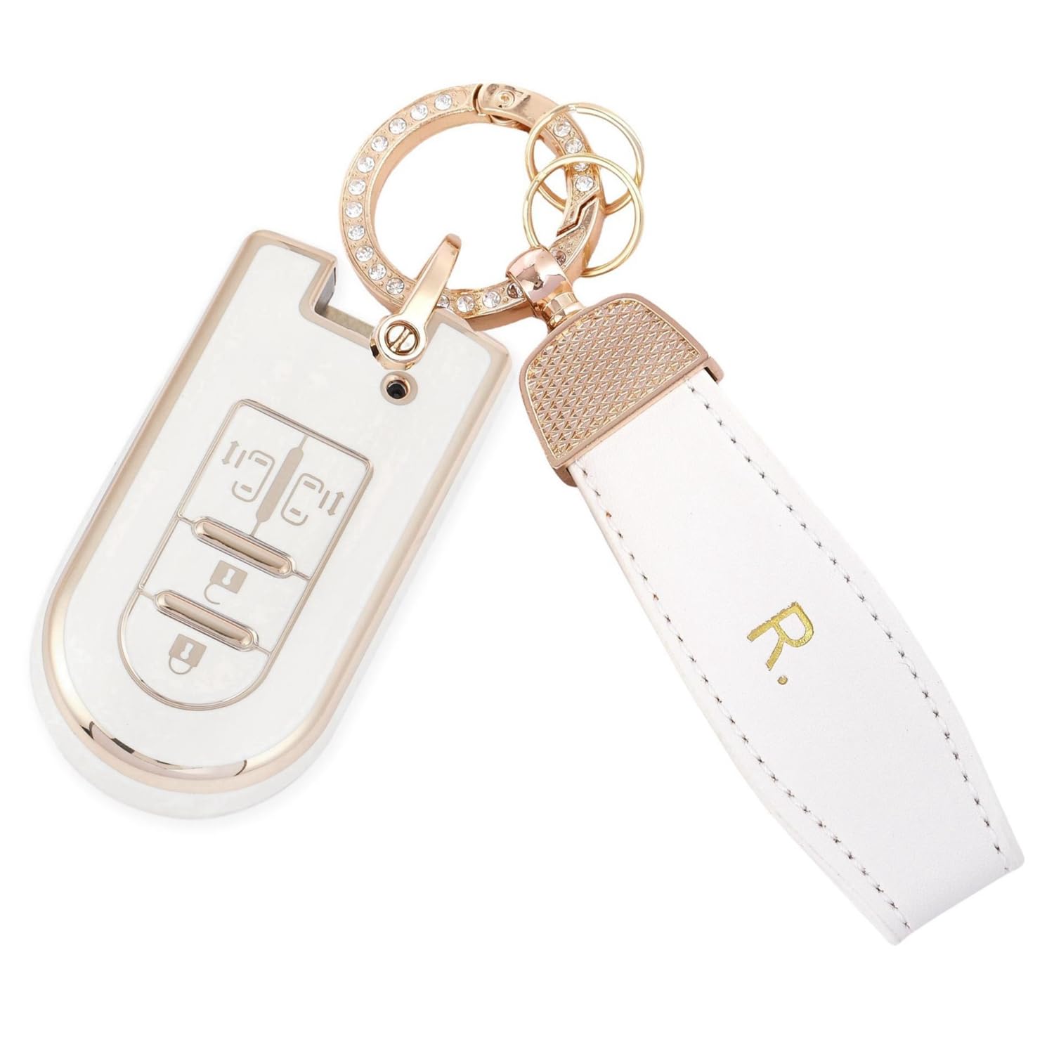 

YANMW Чехол для ключа, совместимый с Toyota Daihatsu Tanto New и Move Custom, чехол для смарт-ключа Tank, Roomy, Tanto, Custom, Wake, Move, Canvas, (4 кнопки,