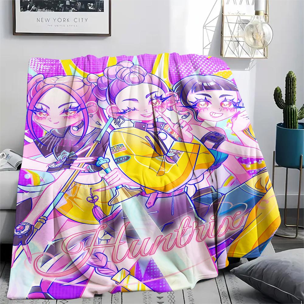 1pz Coperta in Flanella con Stampa Kpop Demon Hunters, Alta Qualità, Per Tutte le Stagioni, Decorazione per la Casa, Calore e Comfort, Perfetta per Regali di Natale