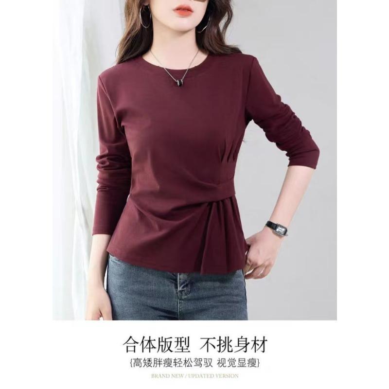 Women S Oversize Long Sleeve Round Neck T Shirt Slim Fit Autumn Top