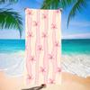 Beach Towel Oversized Sand Free Quick Dry Microfiber Plumeria Flower Striped Print Pink Towels for Adults Swim Camping Travel