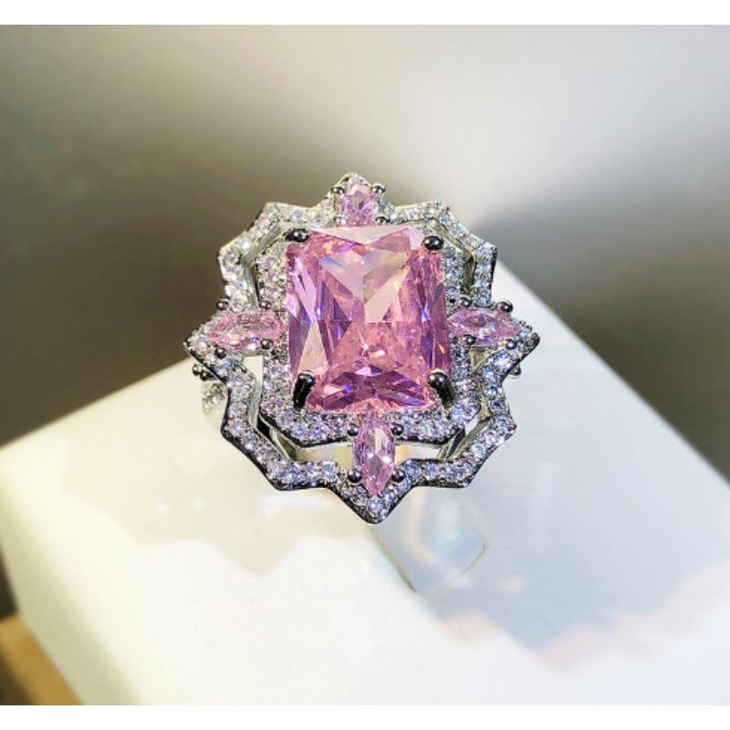 Hochkarätiger Diamant High Tech Diamant Farbe Eisblumen Schliff Offener Ring