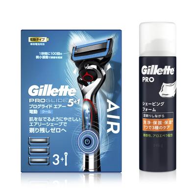 Gillette Proglide Air Electric Body 3 Yedek Tıraş Köpüğü 245g Hassas Ciltli Erkekler İçin Tıraş Jileti (Bıçaklı) + [Set Satın Alma] Erkek