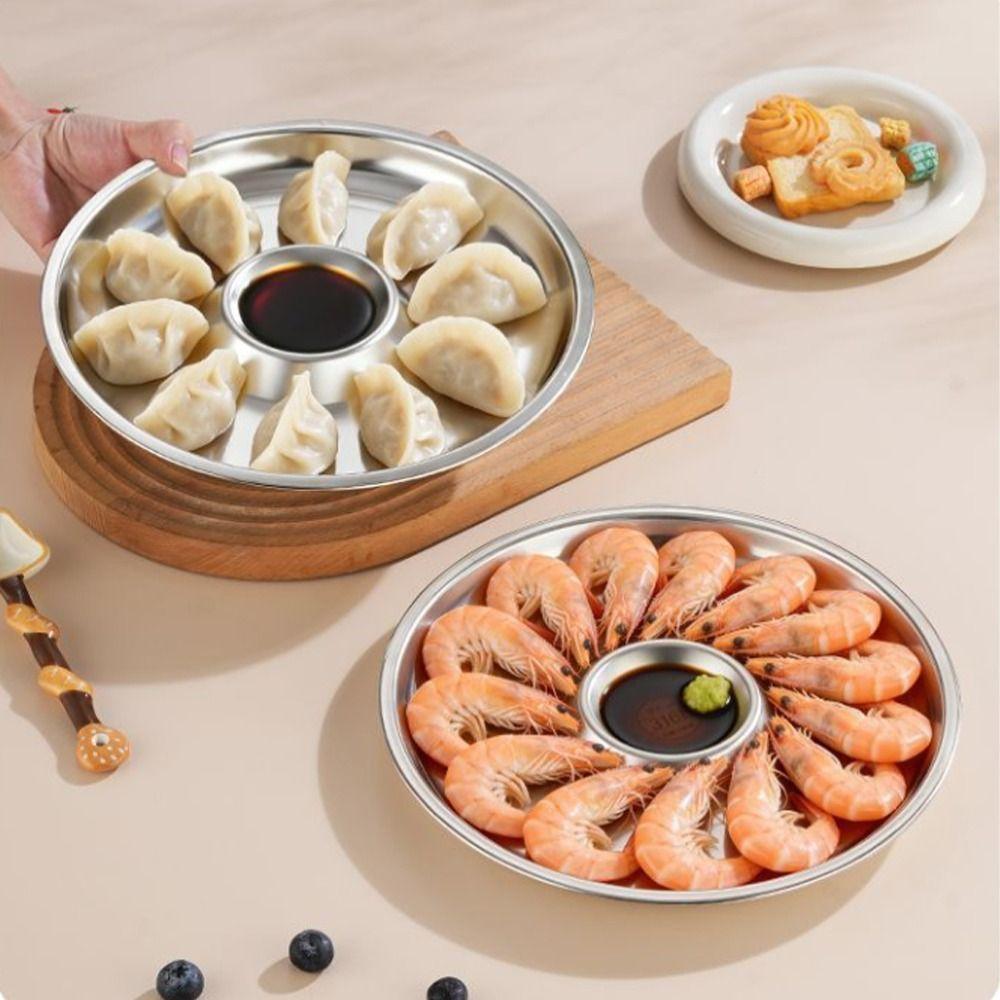 Circular Shape Snack Plate Drop-proof French Fries Plate Kitchen Gadgets Food Serving Tray  Bar