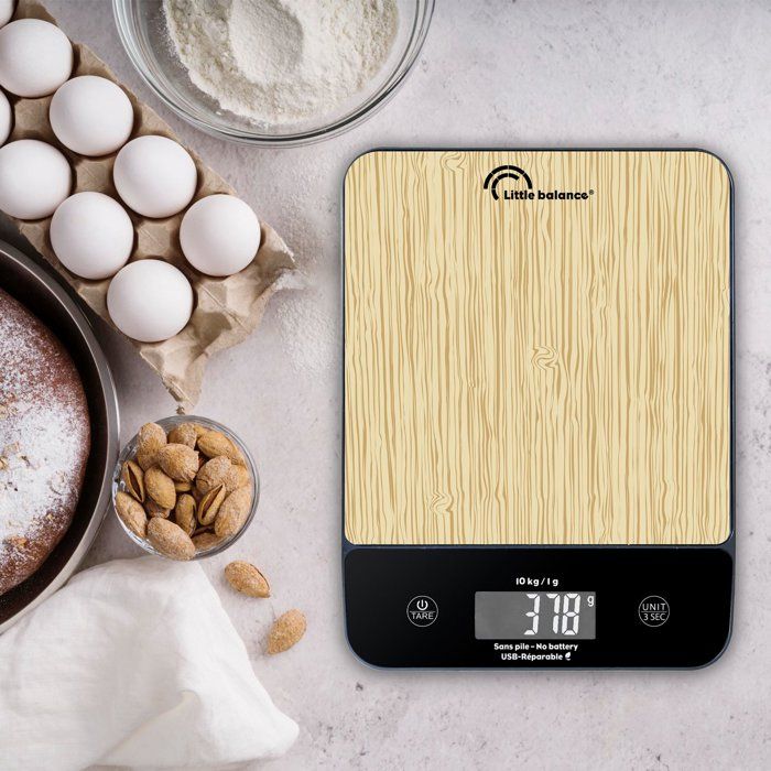 Balance de cuisine - LITTLE BALANCE - 8712 - Happy Genius 10 - USB - Sans pile - Bois naturel