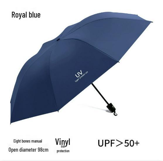 

60-Bone Automatic Folding Sun Umbrella, Double-Layer UV & Wind Protection, Black Glue, for Rain or Shine, Unisex.