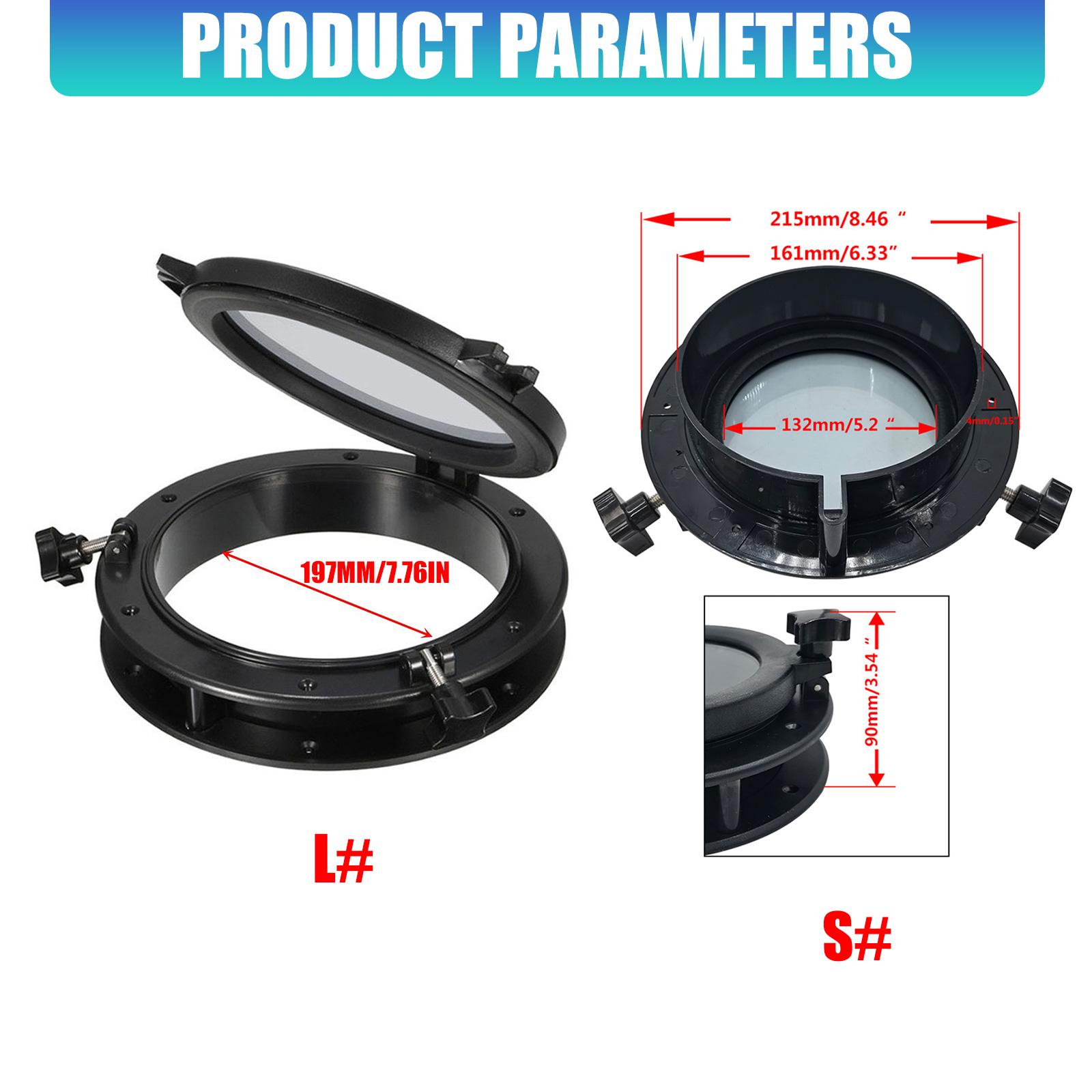 

Easy to Install Round Skylight Porthole Portlight Assembly 4mm Tempered Glass Corrosion Resistant for Marine Use small белый