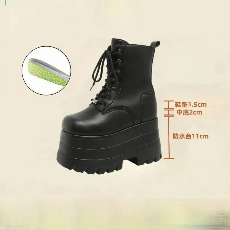 Fashion Women 13cm,17cm Platform Boots Casual Outdoor Shoes Chunky Simple Design Ankle Boots Cool Nightclub Party Cosplay Shoes 35-43
