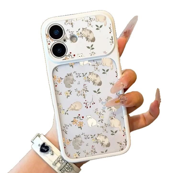 Small Flower Cat Is Suitable for Apple iPhone11/11Pro Mobile Phone Case 11 Skin Feeling Acrylic 11 Anti-drop 11 All-inclusive.