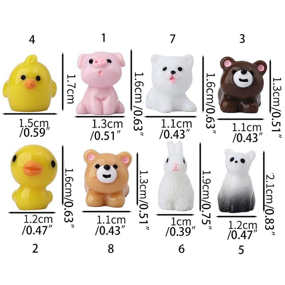 Solid Color Mini Animal Series DIY Decorations Resin Accessories Micro Landscape Car Mini Ornaments