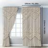 2 Pieces of Woven In Imitation of Hemp Rope Printed Curtains   Rod Bag Curtains 42*84   Home Decoration   Room Decoration
