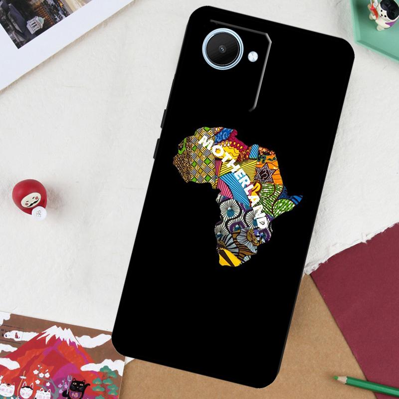 Map of Africa African Fabrics For Realme GT7 Pro GT 6T 5 6 C67 C75 C61 C55 C53 C51 C21Y C25S 10 11 12 13 14 Pro Plus Case