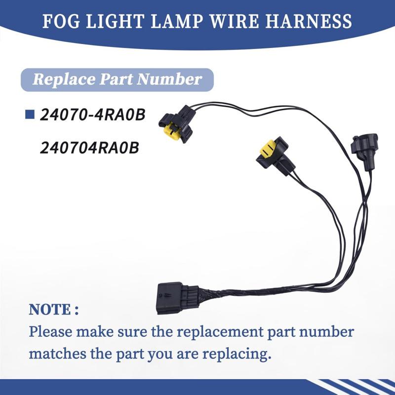 Fog Light Lamp Wire Harness Right Passenger Side for Nissan Maxima 2016 2017 2018  Wiring Harness Replace 24070-4RA0B