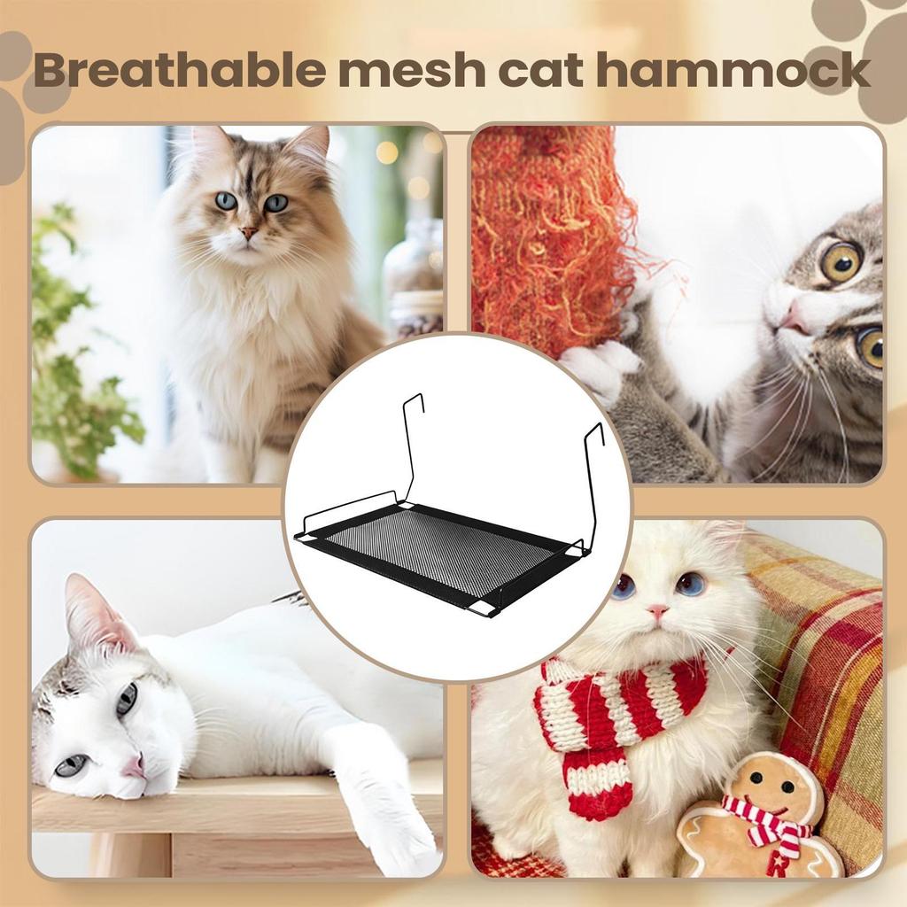 Cat Hammock Stand Breathable Mesh Foldable Bed Folding Indoor Cat Window Perch For Kitten Small Medium Large Breed Indoor Home